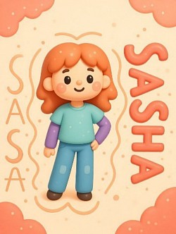 Sasha Cartoon Character(Original drawing by Zea Luna Acebron/AI Generated Image Created by BBL)