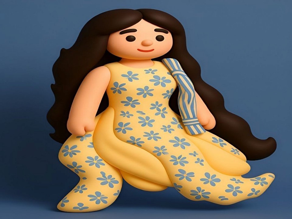 Drawing, Watercolor, Collage Portrait-3D AI Generated