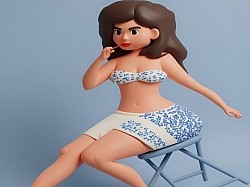 Drawing, Watercolor, Collage Portrait-3D AI Generated