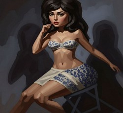 Drawing, Watercolor, Collage Portrait-3D AI Generated