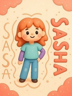 Sasha Cartoon Character(Original drawing by Zea Luna Acebron/AI Generated Image Created by BBL)