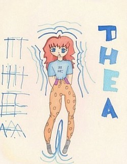 Thea Cartoon Character(Original drawing by Zea Luna Acebron/AI Generated Image Created by BBL)